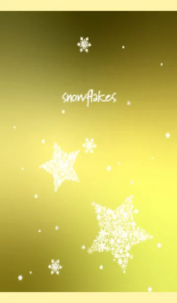[LINE着せ替え] 雪の結晶の星 薄い黄色の画像1