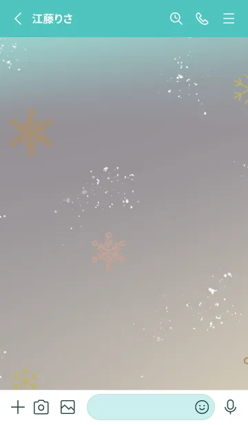 [LINE着せ替え] 雪の結晶 グリーン ゴールドの画像2