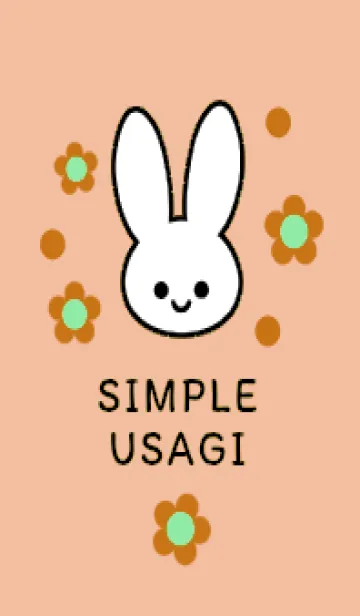 [LINE着せ替え] シンプル ウサギ -フラワー- 28の画像1