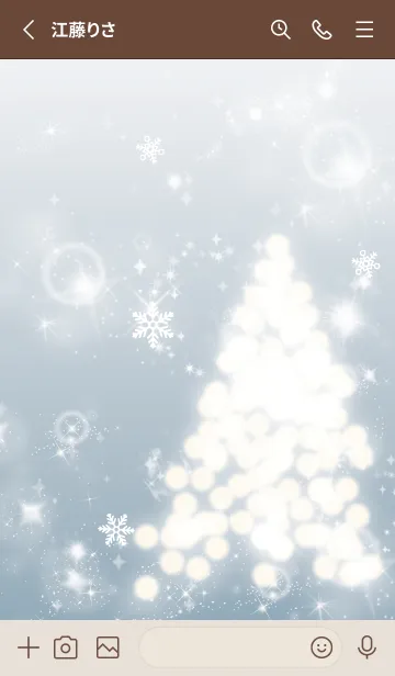 [LINE着せ替え] ベージュと青 : ホワイトクリスマスの画像2