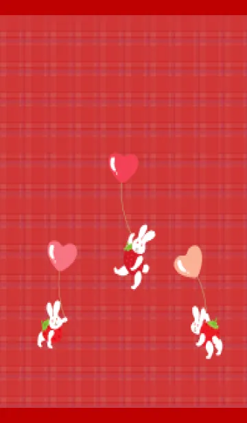 [LINE着せ替え] 風船とうさぎ 赤とベージュの画像1
