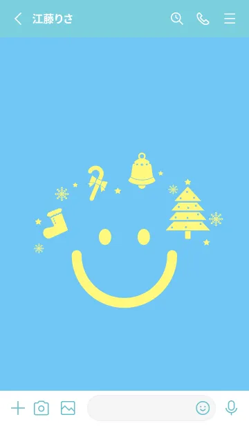 [LINE着せ替え] スマイル＆Xmasツリー Fogget Minut Blueの画像2