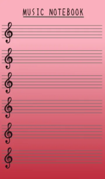 [LINE着せ替え] 音楽カラーノート/レッドグラデーションの画像1