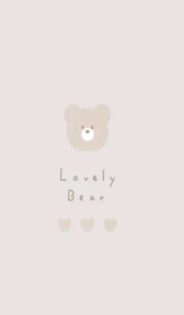 [LINE着せ替え] Bear&Heart/ gray beige LBの画像1