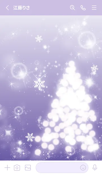 [LINE着せ替え] ラベンダー : ホワイトクリスマス着せ替えの画像2