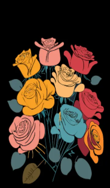 [LINE着せ替え] black 午後の薔薇の画像1