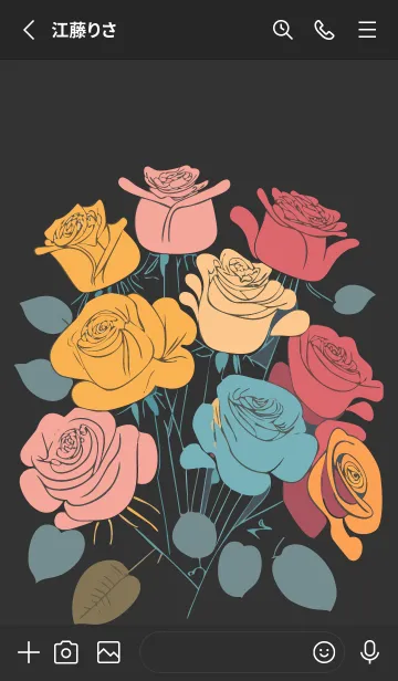 [LINE着せ替え] black 午後の薔薇の画像2