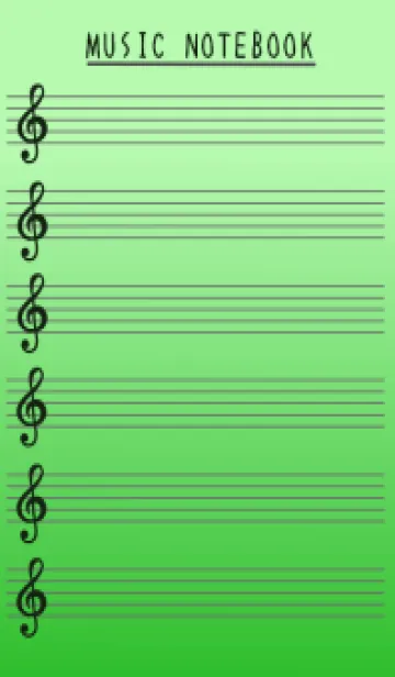 [LINE着せ替え] 音楽カラーノート/グリーングラデーションの画像1