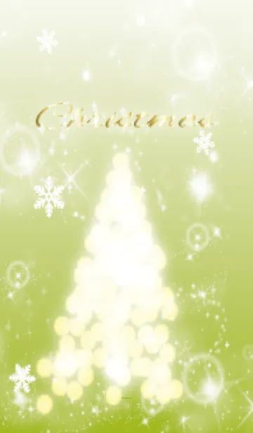 [LINE着せ替え] 黄緑 : ホワイトクリスマスの着せ替えの画像1