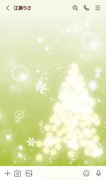 [LINE着せ替え] 黄緑 : ホワイトクリスマスの着せ替えの画像2