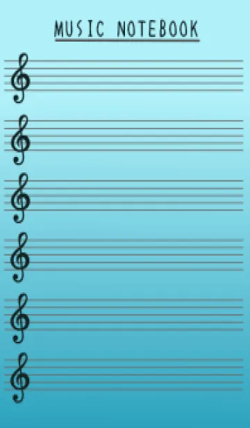 [LINE着せ替え] 音楽カラーノート/水色グラデーションの画像1