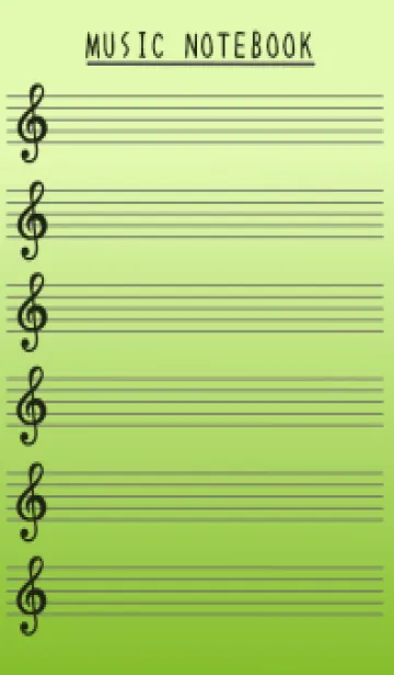 [LINE着せ替え] 音楽カラーノート/黄緑グラデーションの画像1