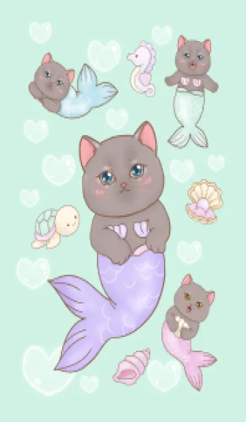 [LINE着せ替え] cutest Cat mermaid 129の画像1
