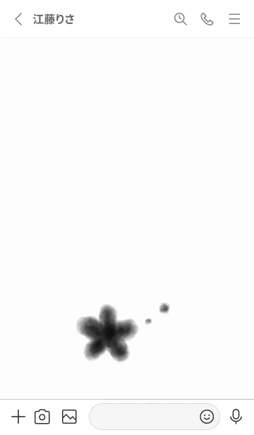 [LINE着せ替え] シンプルな水彩画風の花（黒）の画像2