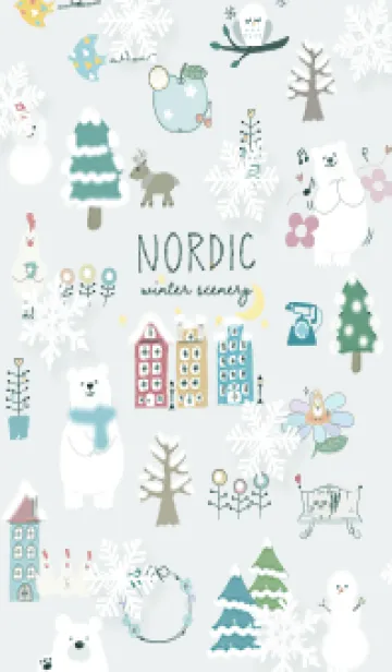 [LINE着せ替え] bluegreen♡雪が舞う北欧06_1の画像1