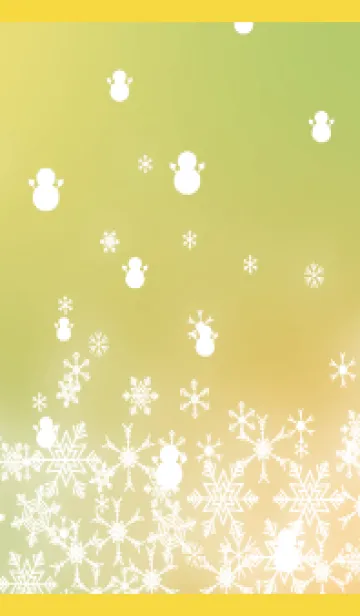 [LINE着せ替え] 雪と雪だるまのシルエット 黄色の画像1