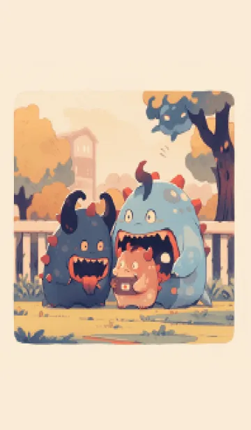 [LINE着せ替え] かわいいモンスター ファイル 1の画像1