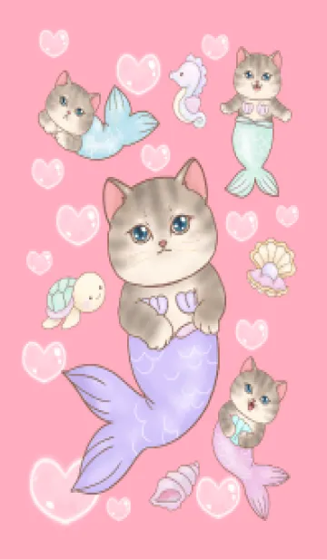 [LINE着せ替え] cutest Cat mermaid 134の画像1