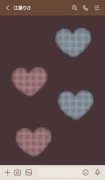 [LINE着せ替え] もこもこハート -ブラウン- 冬 2の画像2