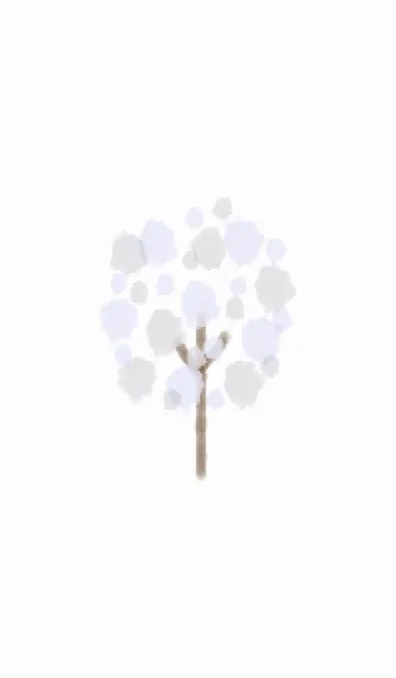 [LINE着せ替え] 水彩画風の木（青&緑）の画像1