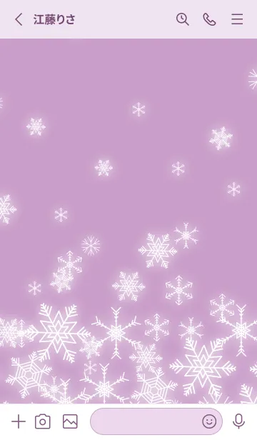 [LINE着せ替え] 輝く雪の結晶 薄い紫の画像2
