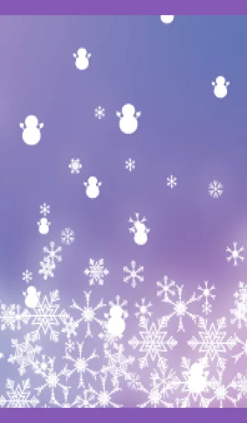 [LINE着せ替え] 雪と雪だるまのシルエット 紫色の画像1