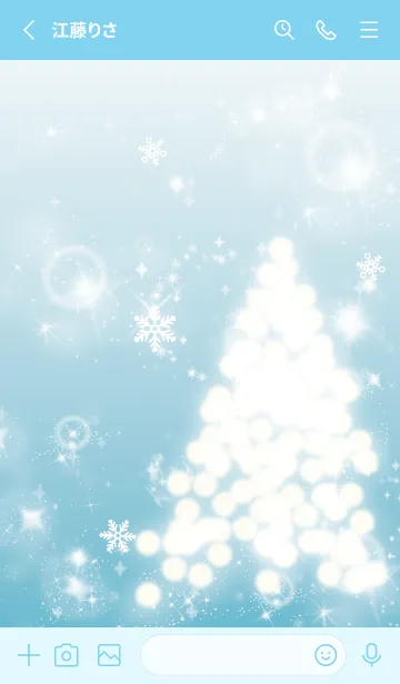 [LINE着せ替え] 水色 : ホワイトクリスマスの着せ替えの画像2
