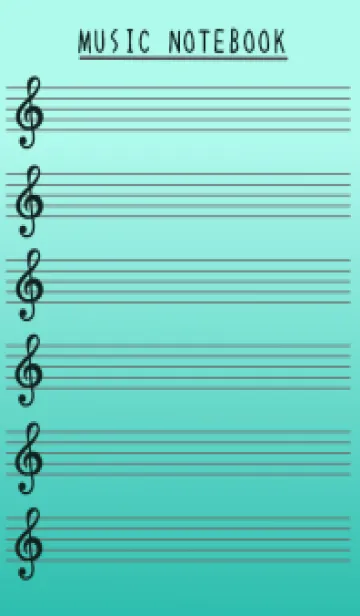 [LINE着せ替え] 音楽カラーノート/ミントグリーングラデの画像1