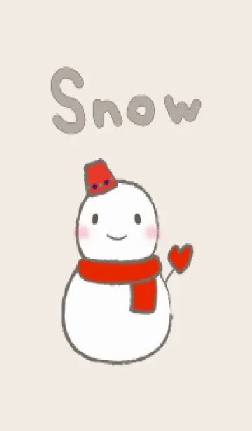 [LINE着せ替え] 雪だるまのスノウ着せかえ (茶)_修正版の画像1