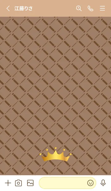 [LINE着せ替え] ハートの王冠 薄茶と黄色の画像2