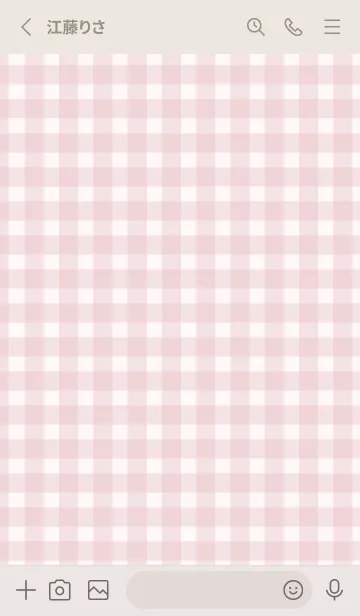 [LINE着せ替え] Gingham Check Natural Pink - SIMPLE 27の画像2