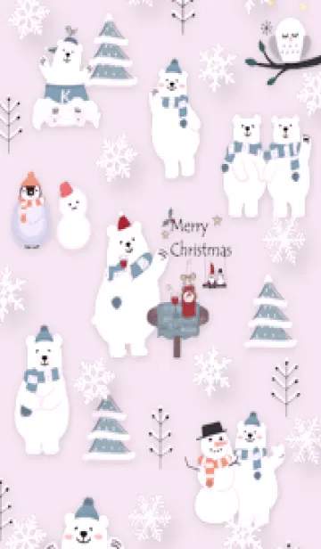 [LINE着せ替え] pinkpurple☆シロクマのクリスマス10_1の画像1