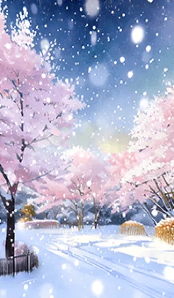 [LINE着せ替え] 優美な冬の風景の着せかえ(Winter-1105)の画像1