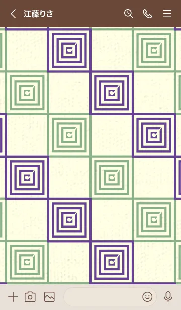 [LINE着せ替え] 和音 市松模様 音符  菖蒲色の画像2