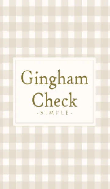 [LINE着せ替え] Gingham Check Natural Beige - SIMPLE 27の画像1