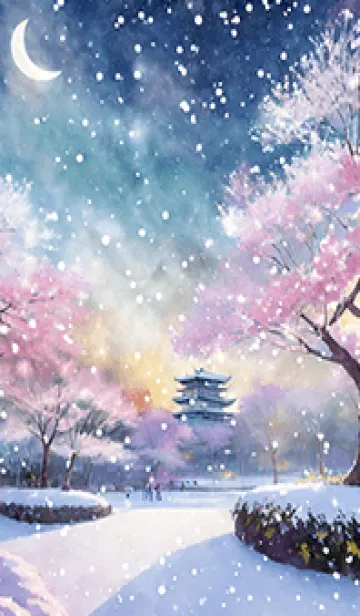 [LINE着せ替え] 優美な冬の風景の着せかえ(Winter-1106)の画像1