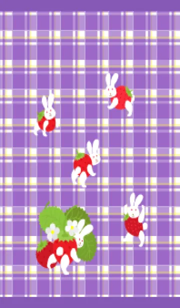 [LINE着せ替え] うさぎ苺 紫色の画像1