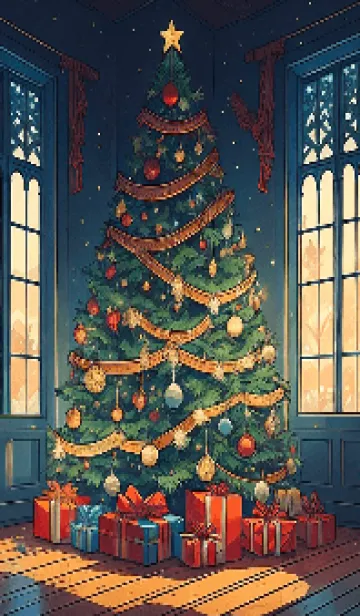 [LINE着せ替え] クリスマスツリーとプレゼントの画像1