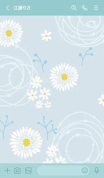 [LINE着せ替え] 白い花 くすみ28の画像2