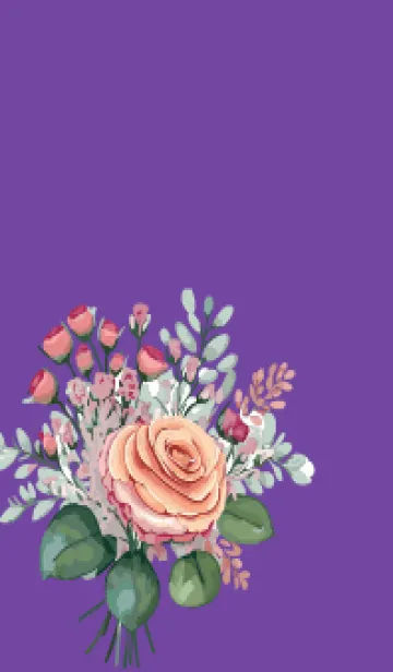 [LINE着せ替え] purple 薔薇のブーケの画像1