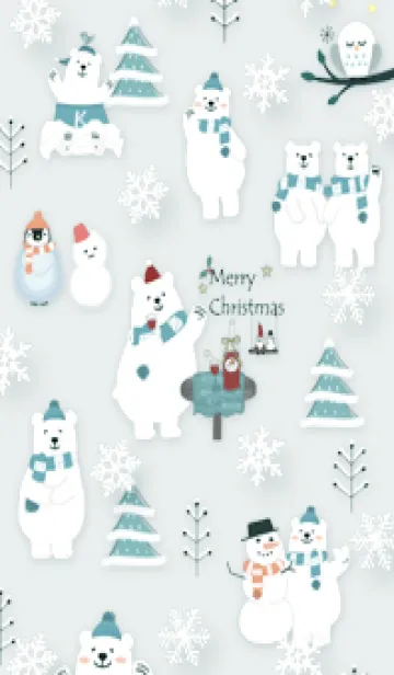 [LINE着せ替え] bluegreen☆シロクマのクリスマス05_1の画像1