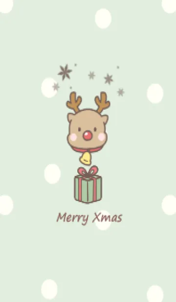 [LINE着せ替え] トナカイとプレゼント -グリーン- ドットの画像1
