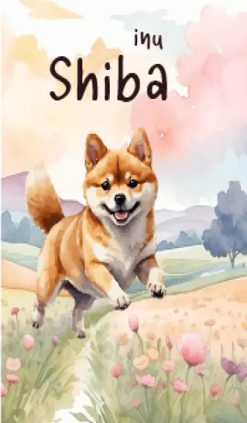 [LINE着せ替え] Shiba Inu In Flower Theme (JP)の画像1