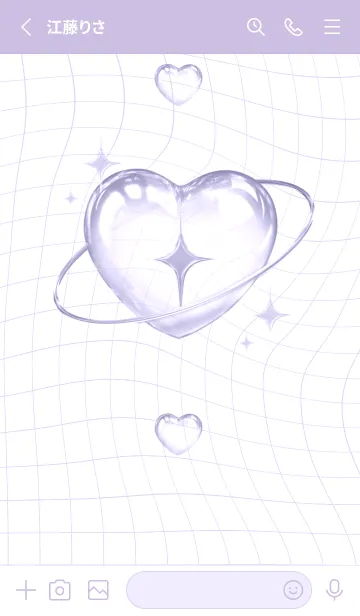 [LINE着せ替え] BUBBLE & RING - パープル 1の画像2