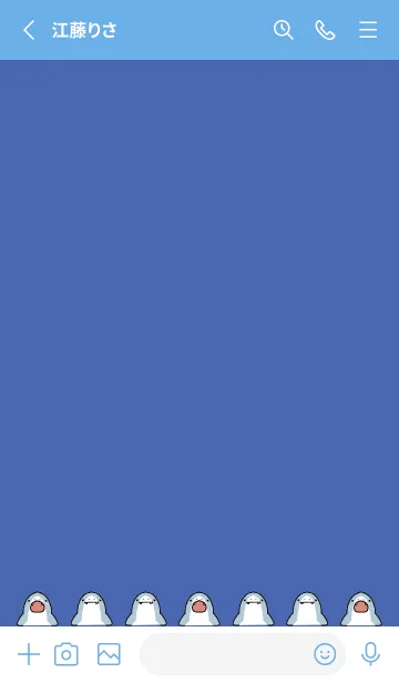 [LINE着せ替え] 青 : かわいいサメの着せ替えの画像2