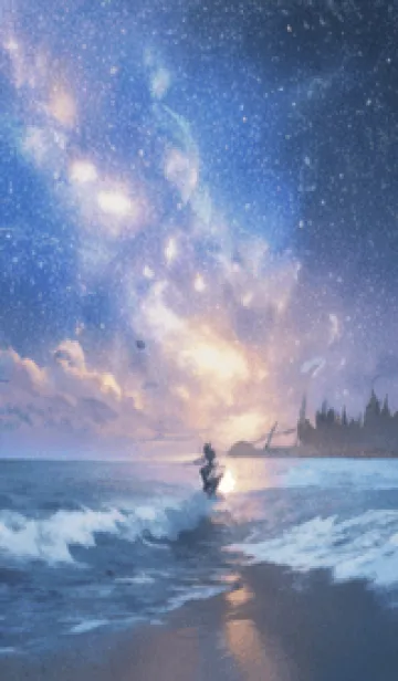 [LINE着せ替え] 銀河の冬空 #MN021。の画像1