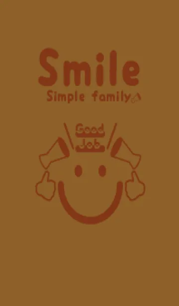 [LINE着せ替え] スマイル＆グッジョブ タバコブラウンの画像1