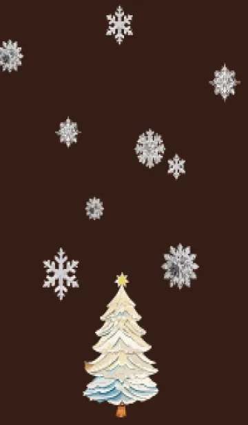 [LINE着せ替え] brown 白いクリスマスの画像1