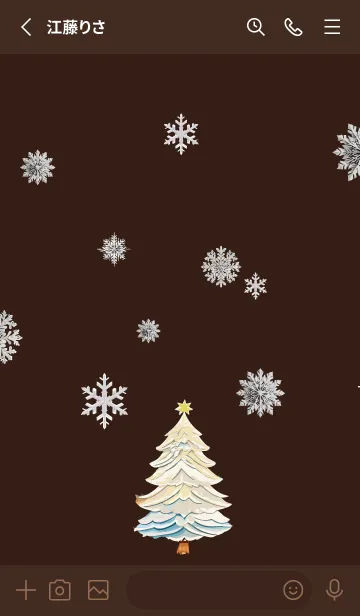 [LINE着せ替え] brown 白いクリスマスの画像2