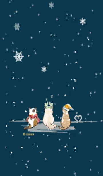 [LINE着せ替え] 3匹の猫_メリークリスマスの画像1